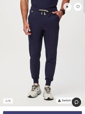 NWT Figs Men’s Tansen Jogger Scrub Pants 2.0 SHORT Navy Blue